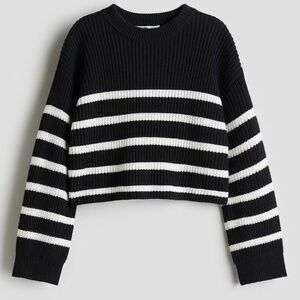 NWT H&M striped cotton blend girls sweater sz 8-10